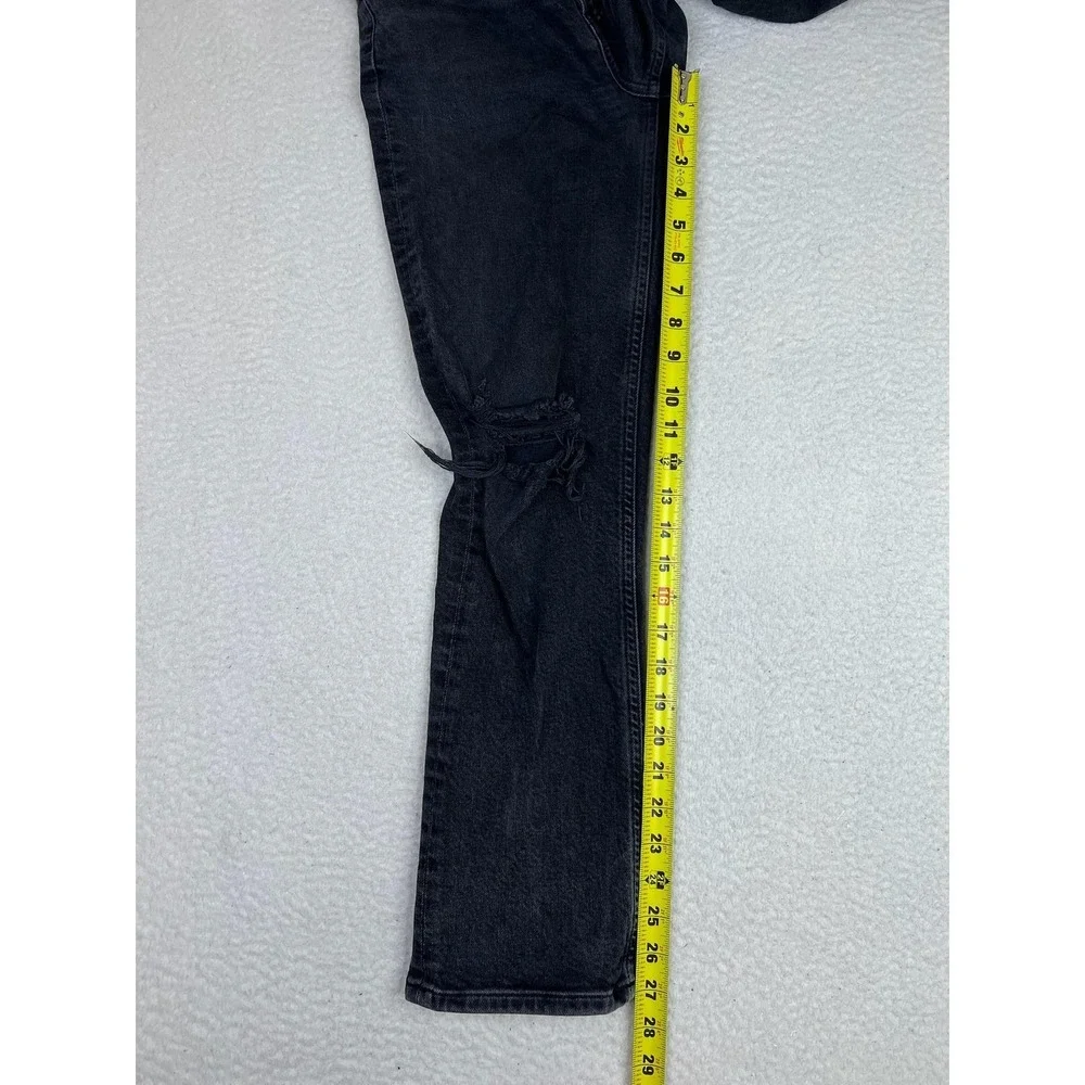 AGOLDE Wilder High Rise Straight Jeans Womens 24 Gray Charcoal Distressed Denim - Picture 11 of 13